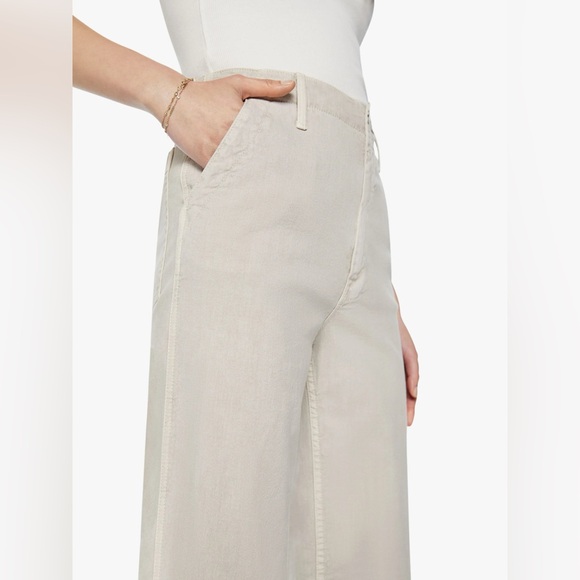 Mother The Major Zip Ankle Pant in Chalk It Up Oat Oatmeal Size 28 - Picture 4 of 16